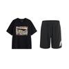 Retro Trendy Breathable Sweat-Absorbing Short Sleeve T-Shirt Simple Versatile Comfortable Shorts Casual Sports Suit AHSV291-2+YKSU157-2