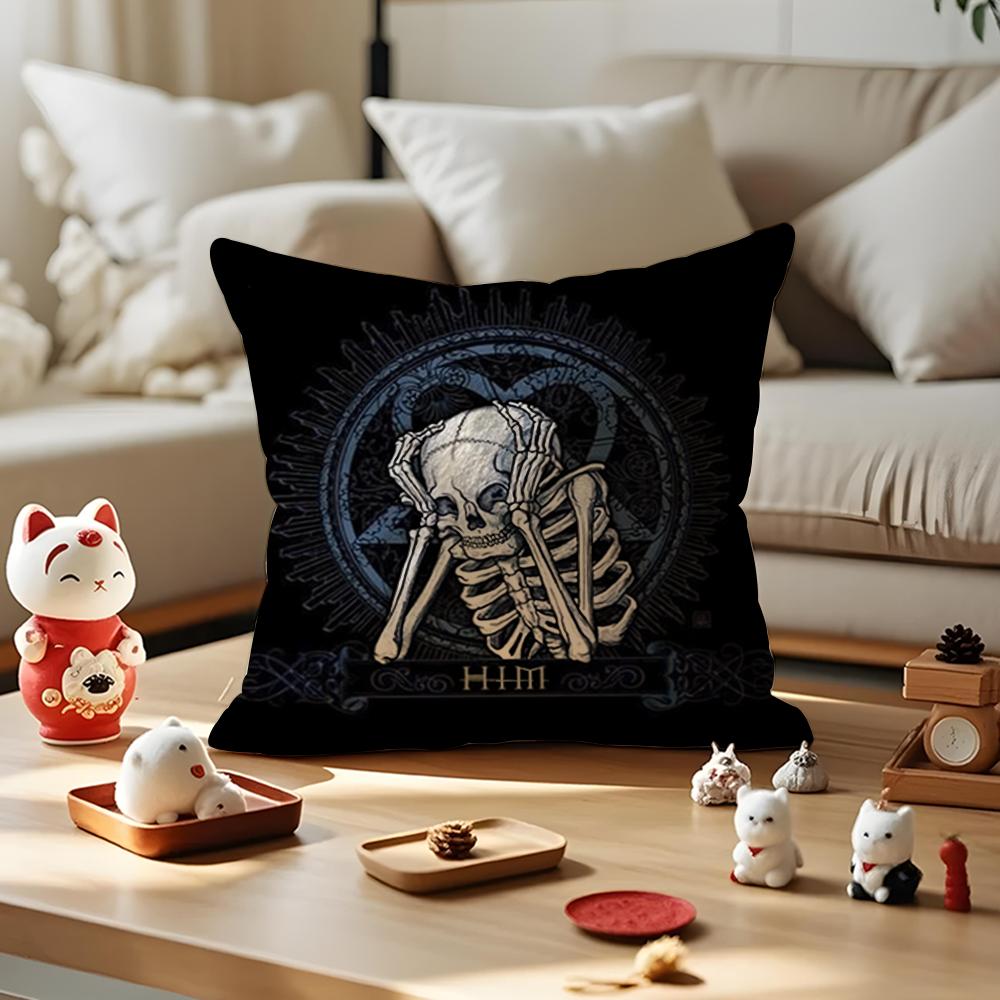 HHim Ornate Heartagram Pillow Case Antidustmite Pillowcase Invisible Zipper Silky Short Plush Sofa Cushion Cover