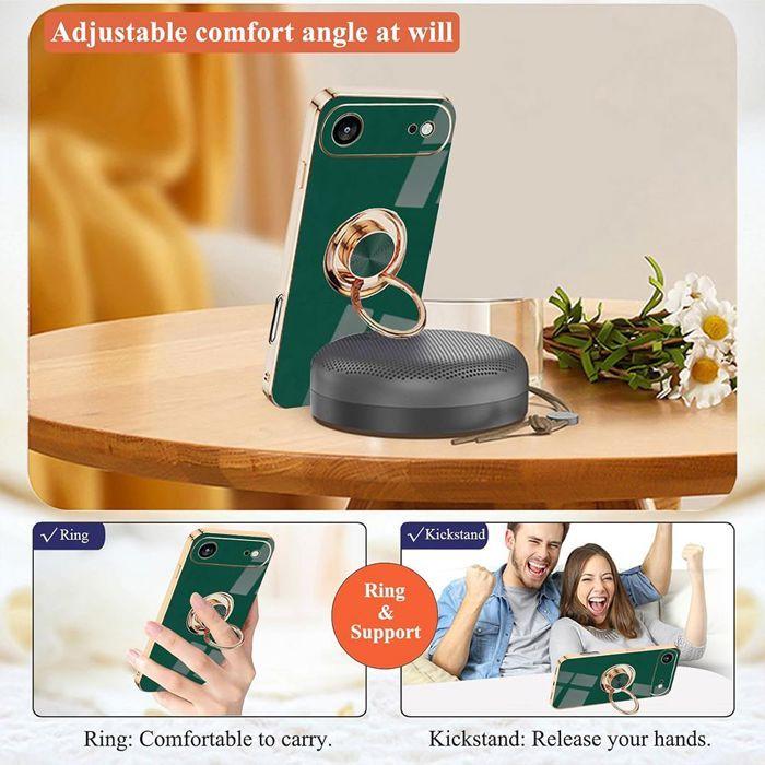 Coque de protection - BOOLING - iPhone Air - Silicone Antichoc - Vert Nuit - Élégante avec Anneau