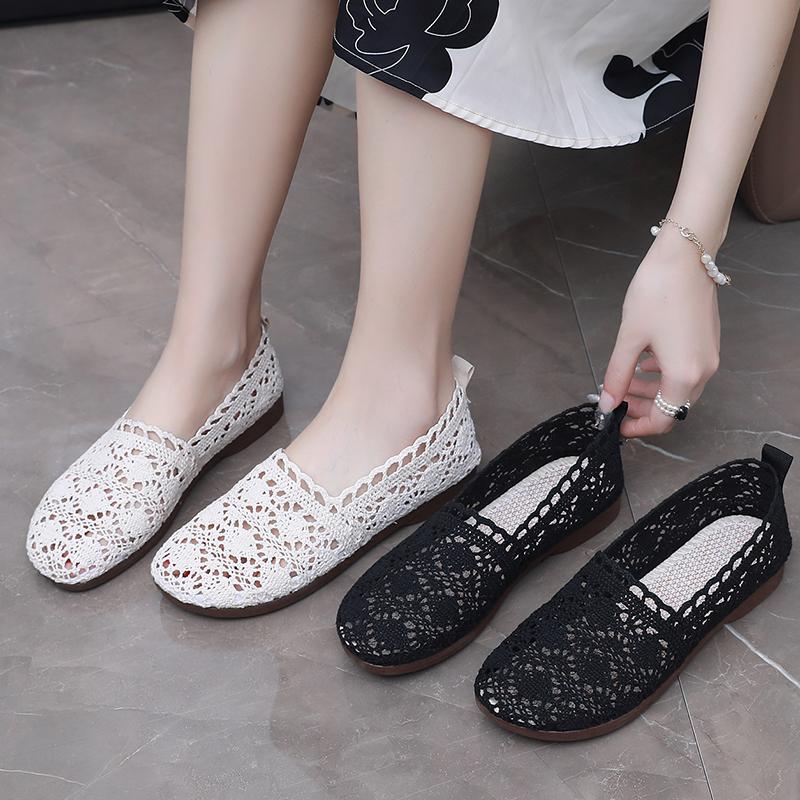 Fashion women's shoes  casual sneaker Lace Mesh Hollow Out Fashion Trendy Elegant Comfortable Flat women's summer shoes