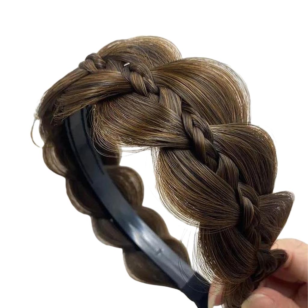 Elegantní čelenka s rybím copem pro snadný účes a pohodlná syntetická vláknová paruková čelenka, univerzální