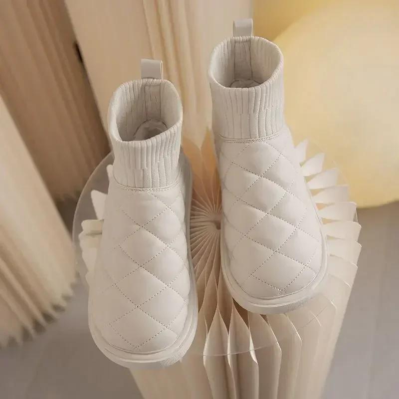 Fashion Ankle Shoes for Woman Platform Women's Booties Snow Boots Winter 2024 Chunky Gothic Comfrtable Large Size Warm Chic and Elegant