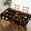 Halloween Rectangle Table Cloth Cute Pumpkin Ghost Spider Web Table Cover Washable Tablecloth for Halloween Dinner Party Decor