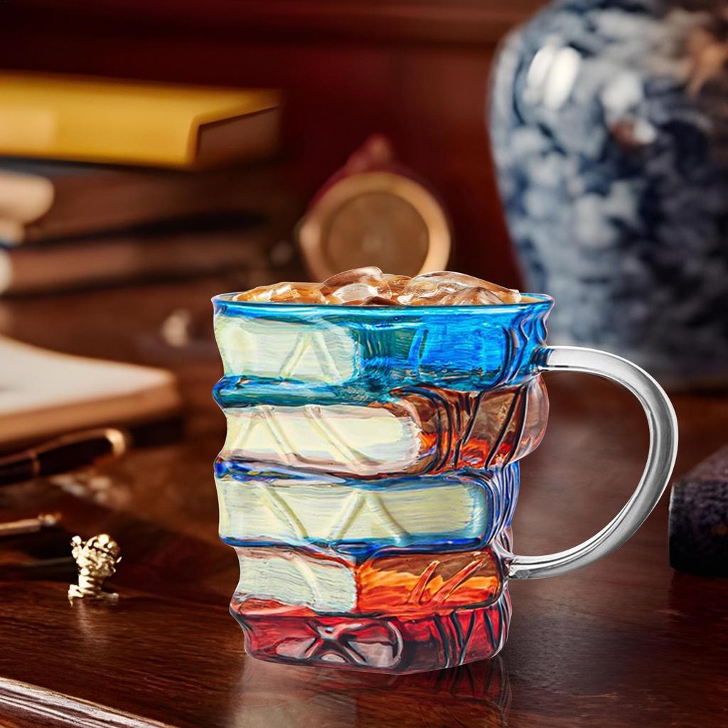 Book Mug Painted Book Coffee Cup Tea Mug Drinkware Tumbler Funny Decor Desk Accessories for Readers Women Librarian Birthday