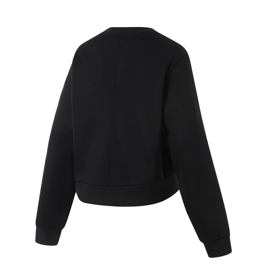 Li Ning Comfortable Breathable Fleece Casual Sweatshirt Women Tops Black AWDU638-5