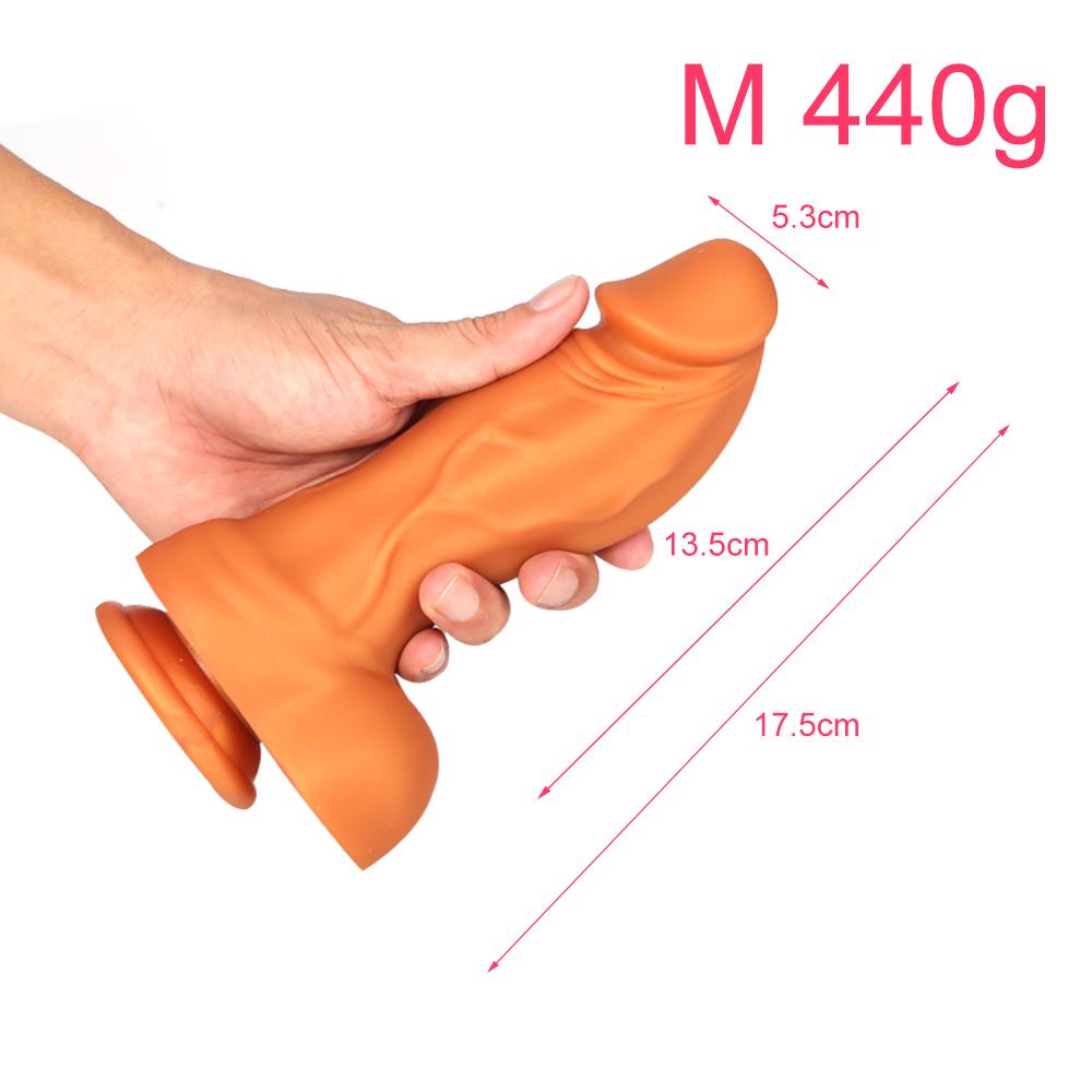 Golden Silicone Dildo Soft Realistic Penis Strap On Dick Masturbator for Women Fisting Anal Plug Sex Toys