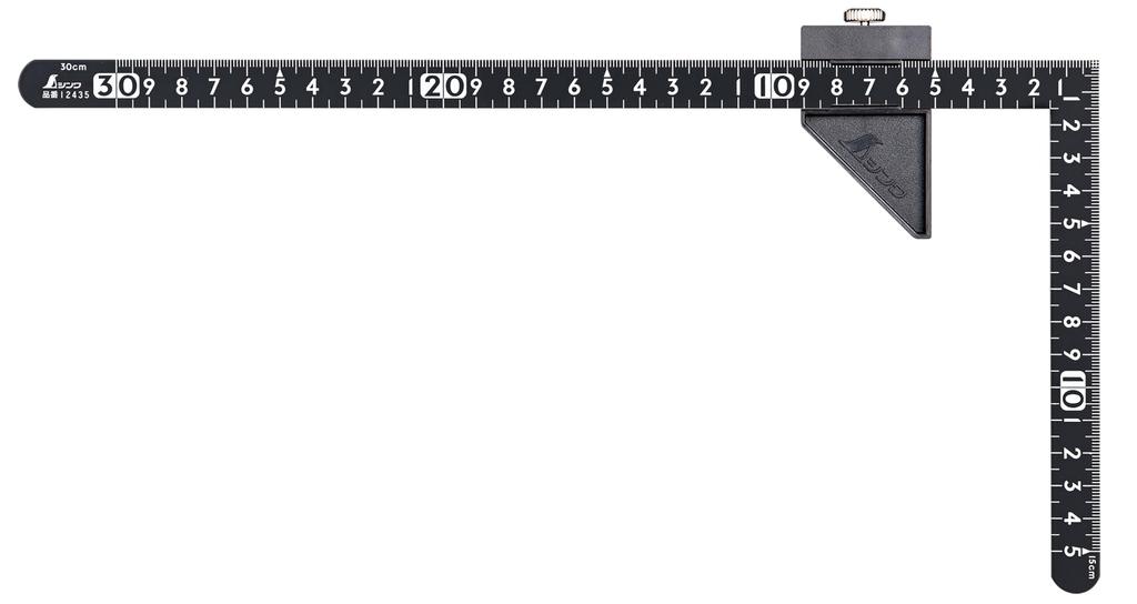 Shinwa Sokutei Curved Small Sunday Carpenter 30 x 15cm Same size on both sides with stopper 12442