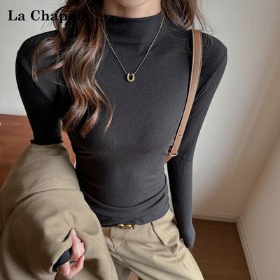 La Chapelle Women's Ribbed Semi-High Neck Long Sleeve Baselayer