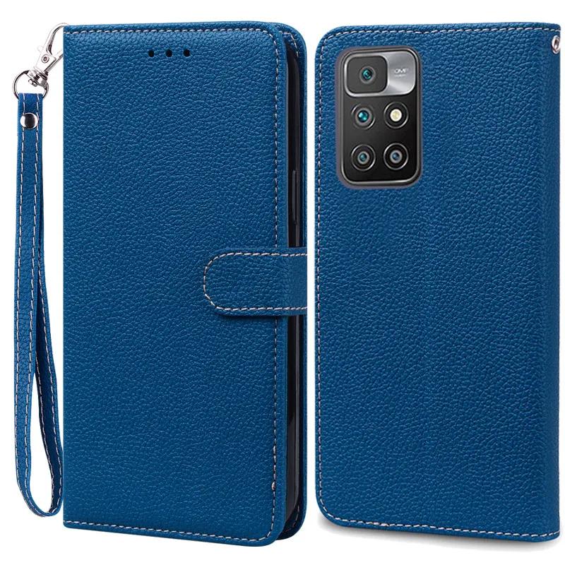 

Чехол для Redmi 10 4G, 16 цветов, для Xiaomi Redmi 10, 2022, кожаный чехол-бумажник с откидной крышкой для Redmi 10 Prime 4G, redmi10 4G, защитный чехол-держатель для слота для карт синий