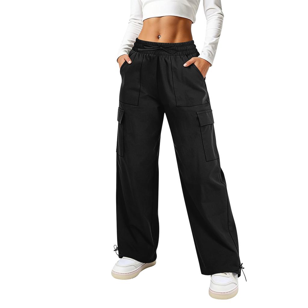 Pantaloni Casual Larghi da Donna – Pantaloni Cargo Asciugatura Rapida con Coulisse