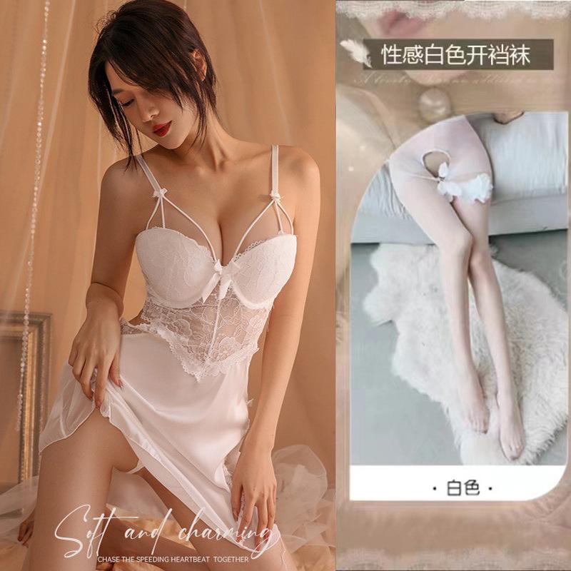 Sexy lingerie sexy lace section uniform seduction perspective passion pure lust nightdress suit