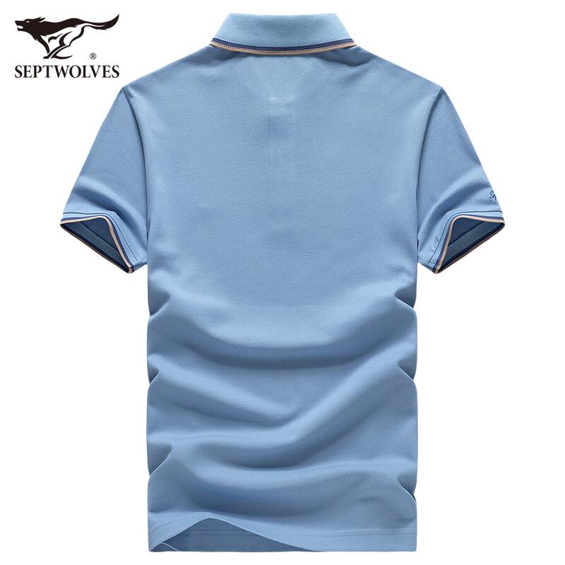 Septwolves Men's Pure Cotton Business Casual Polo T-shirt