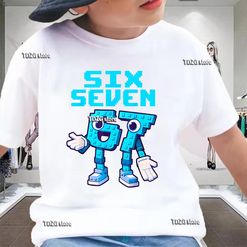 Summer Funny Six Seven 67 Digit 3D Print Children's T-Shirt Casual Boys Short Sleeve Fashion Comfortable Kids Sport Clothes