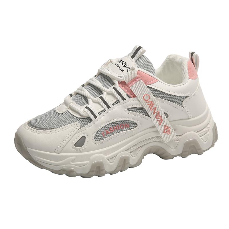 Women's Trainers New Chunky Sneakers Women Breathable Mesh Casual Shoes Sneakers Tennis Female Platform Lace Up Vulcanized Shoes