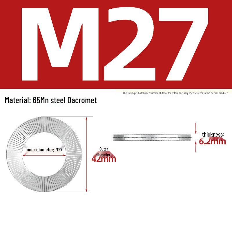 DIN25201 304 Stainless Steel Self-Locking Double Stack Washer, 65Mn Manganese Anti-Loosening, Double-Sided Tooth Layer.