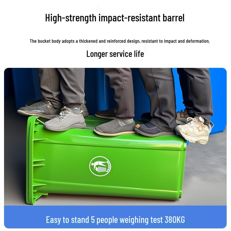 Large Capacity Trash Can with Lid and Foot Pedal for Residential or Commercial Use, Suitable for Outdoor Waste Sorting