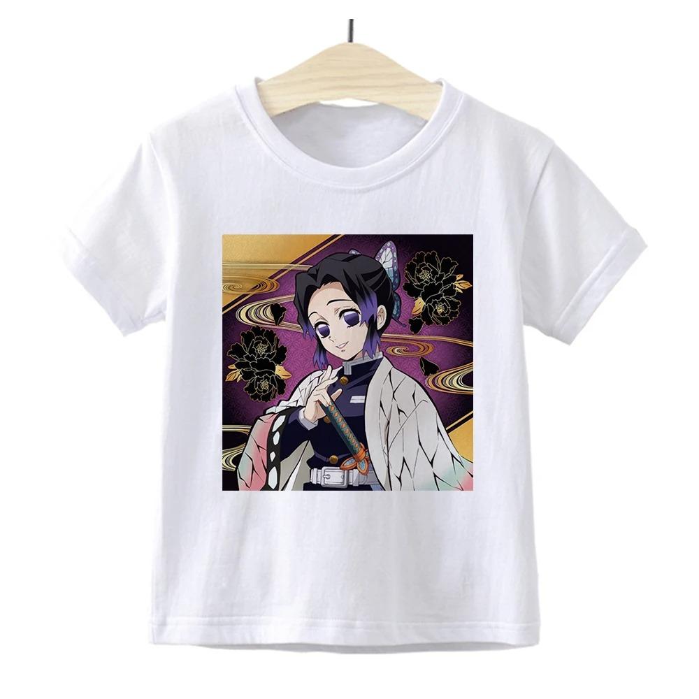 

Рубашка Kimetsu No Yaiba для мальчиков, футболка аниме Demon Slayer, модная, Япония Харадзюку, детская одежда Demon Slayer, футболка для детей, мальчиков 130