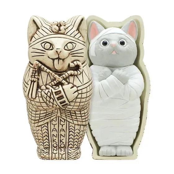 Mofusand Egyptský Faraon Mumie Kočka Oblečovací Panenka Anime Akční Figurka - Modelová Hračka s Halloweenskou Tematikou pro Sběratele