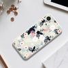 For iPhone 16e Case Flowers and Leaves Pattern Printing Straight Edge TPU Phone Back Cover