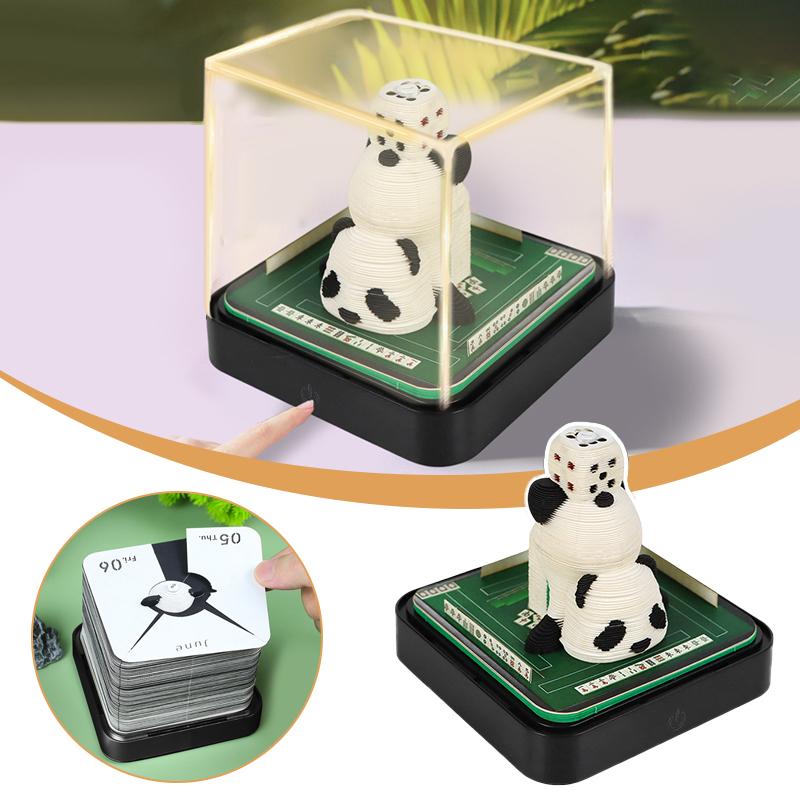 

2026 Desk Calendar With LED Light Mahjong King 3D Tear-away Calendar Paper Carving Art Memo Pad Notepad Gift Desktop Decoration 1pc