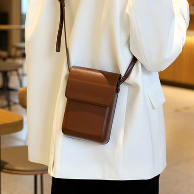 Koreanische Bonbonfarbene Praktische und Modische Vertikale Umhängetasche für Handy, Einfache einfarbige Hartschalen-Tasche