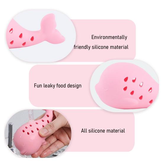 Silicone Whale Cat Chew Toy Pet Food Leakage Treat Dispensing Toy Indoor Cats Dogs Teething Cleaning Interactive Boredom Enrichment Toy