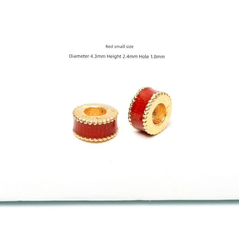 

DIY Ancient Gold Blue Accessories as Right as Rain Barrel Beads Red small size/One