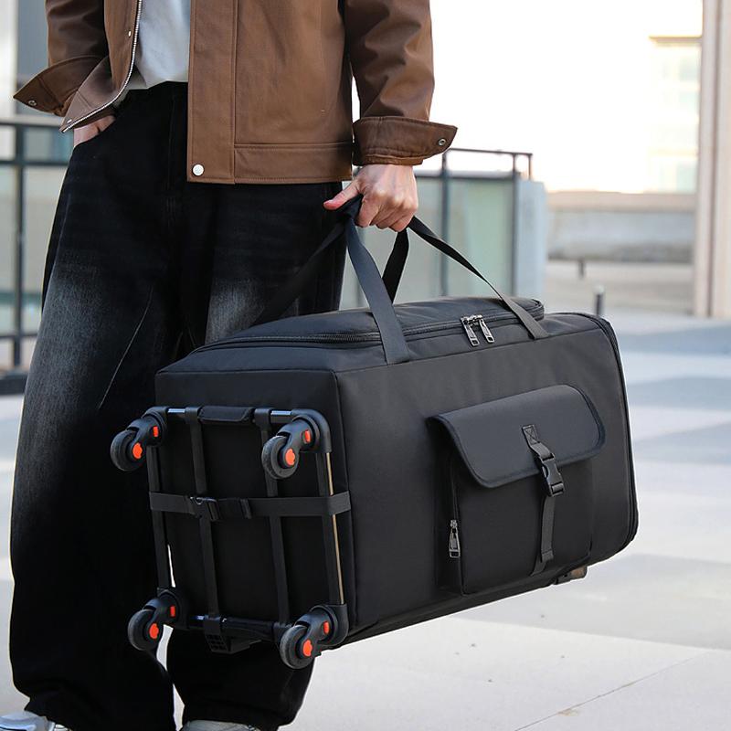 Large-capacity Detachable Trolley Case, Packing Equipment, Folding Luggage Bag, Travel Bag, Lightweight Wheel Bag, Cross-border Large Backpack