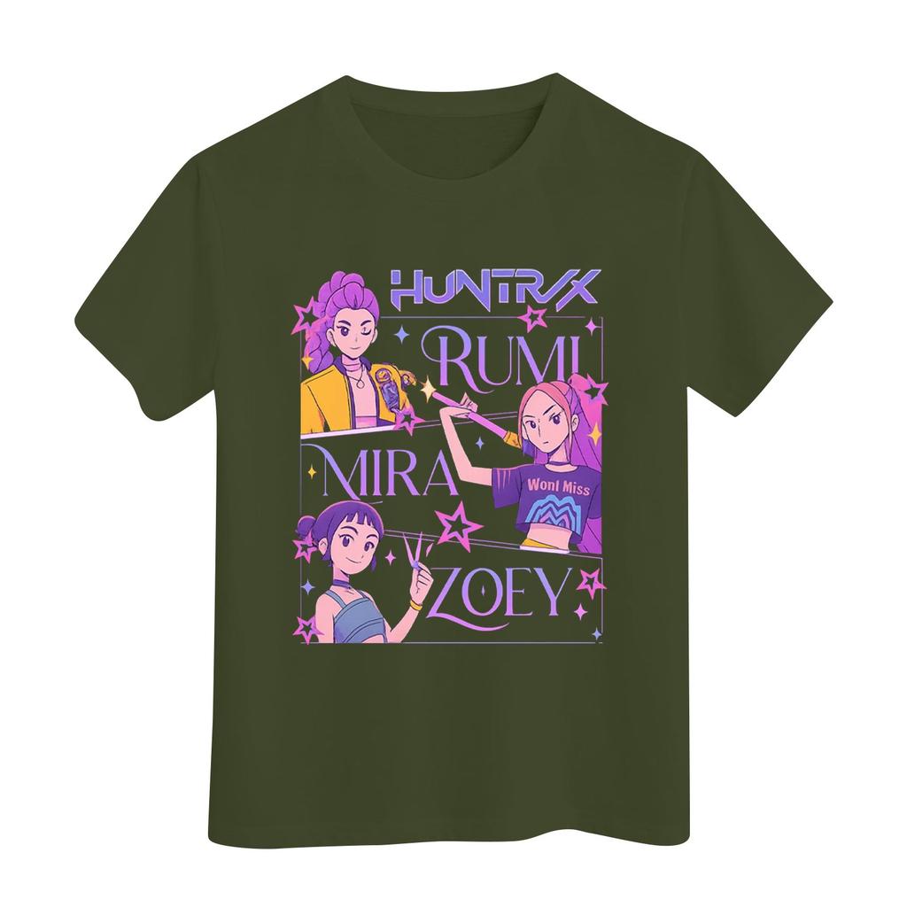 Boys Girls Round Neck Casual Printed Short-sleeved T-shirt Top