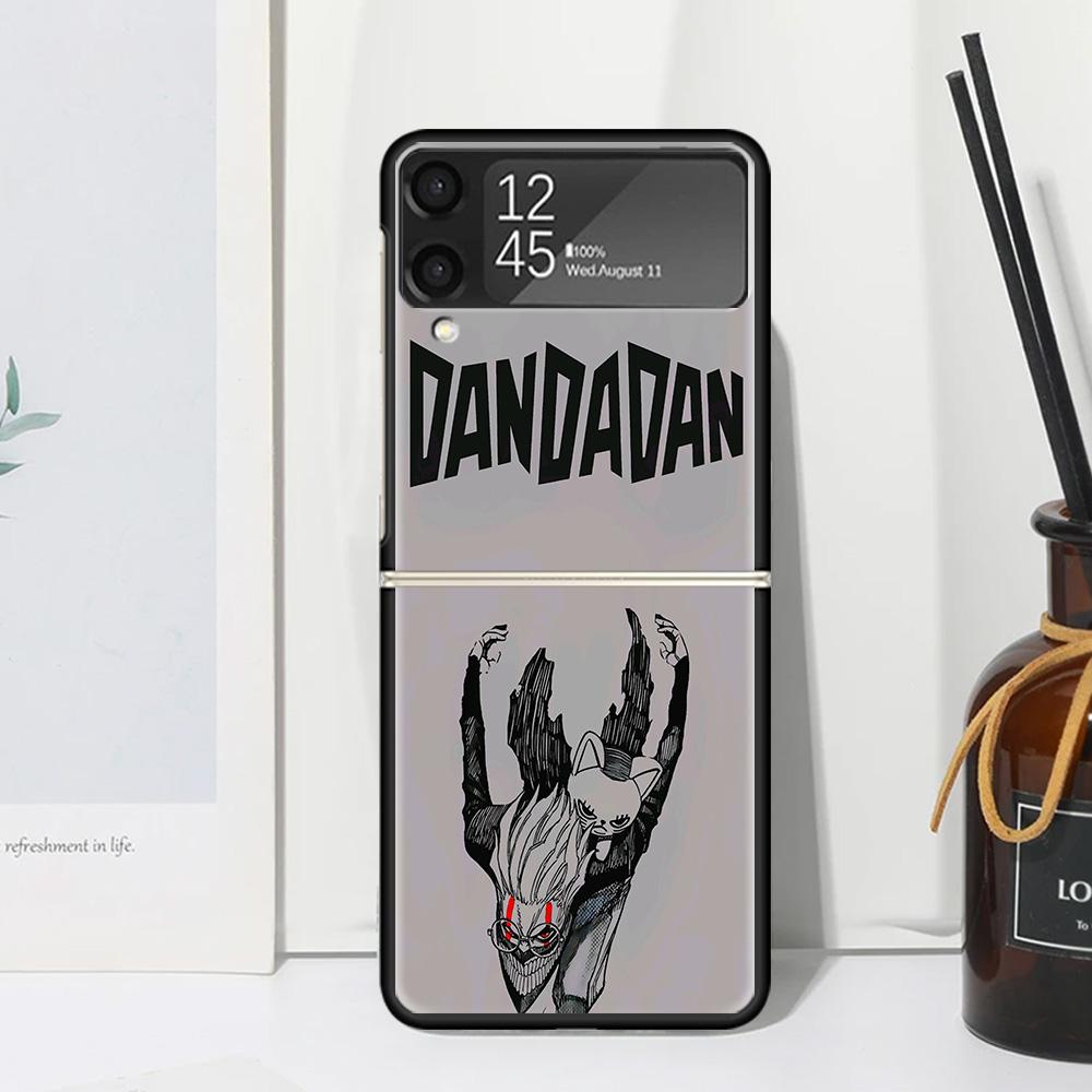 Anime D-Dandadans Okarun Phone Case Cover for Samsung Galaxy Z Flip 7 6 5 4 3 5G Flip3 Flip4 Flip5 ZFlip6 ZFlip7 Black Fundas Cl