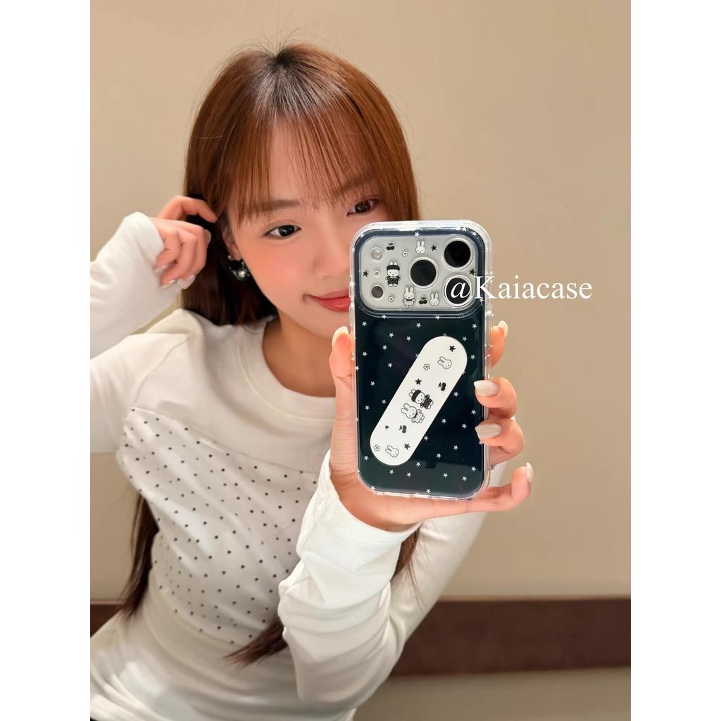 Sweet and Cool Black Star Cartoon Rabbit Is Suitable for Apple 17promax Mobile Phone Case Iphone16pro New 1.