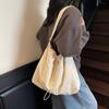 New Drawstring Design Shoulder Bag Women's Japanese Large-capacity Lightweight Messenger Bag College Students In Class Storage Tote Bag