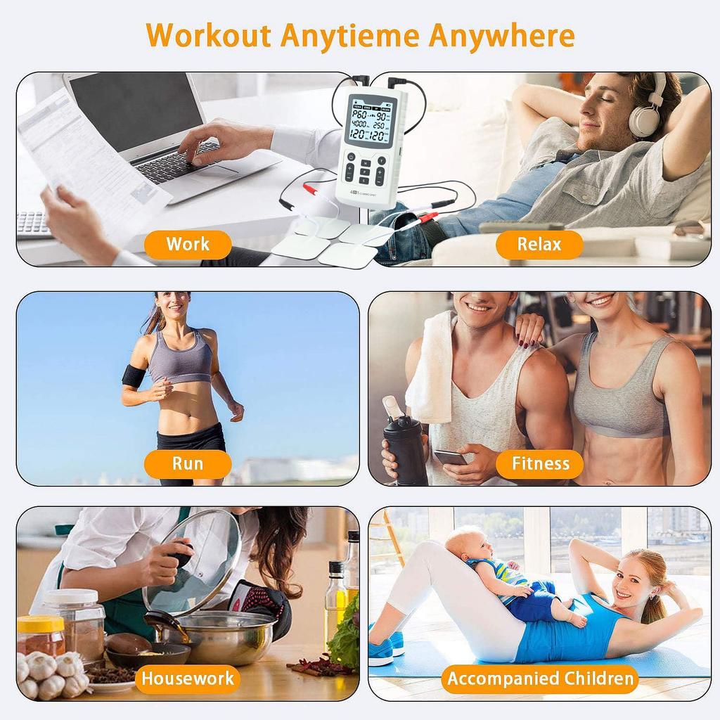 60 Massage Modes 4 In 1 Electric Muscle Stimulator Combo Physiotherapy Therapy 4000Hz EMS IFC RUSS TENS Pulse Electrostimulator