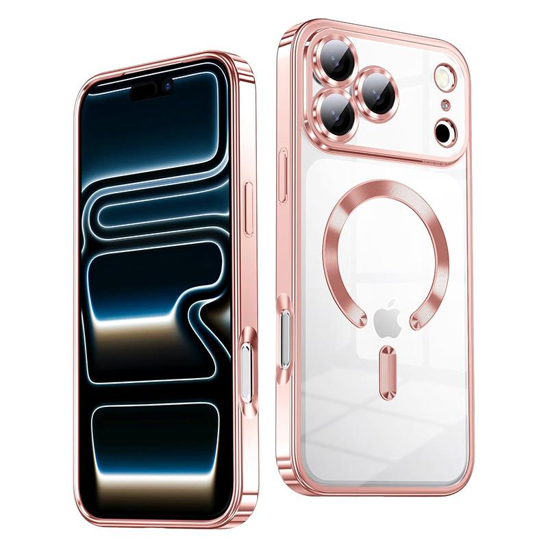 Magnetic Plating Soft Magsafe Phone Case for iPhone 17 Pro Max 17Pro 17Air Luxury Electroplated Camera Lens Protective Cover