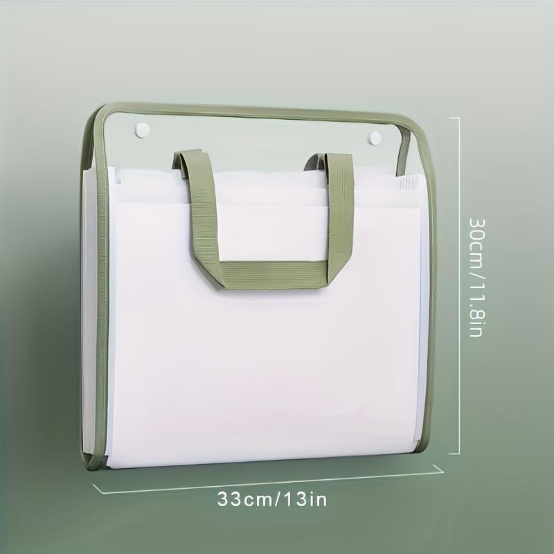 13 Pocket A4 File Manager - Waterproof Design,Durable PVC Plastic,Portable Handheld Storage,Suitable for Students and Office Use