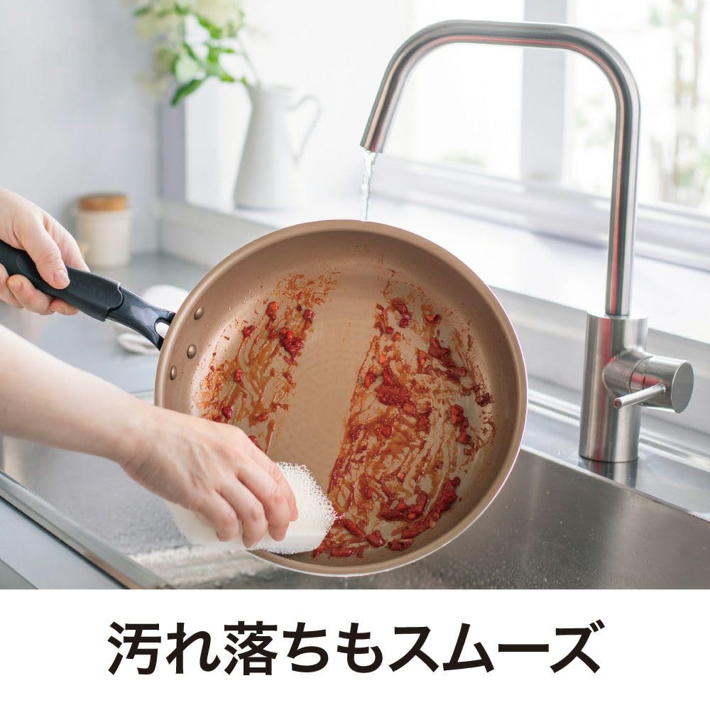 [New model is lighter] Evercook Frying Pan 20cm IH and Gas Stove Compatible [500-Day Warranty] Non-stick Frying Pan PFOA PFOS Free Red Doshisha