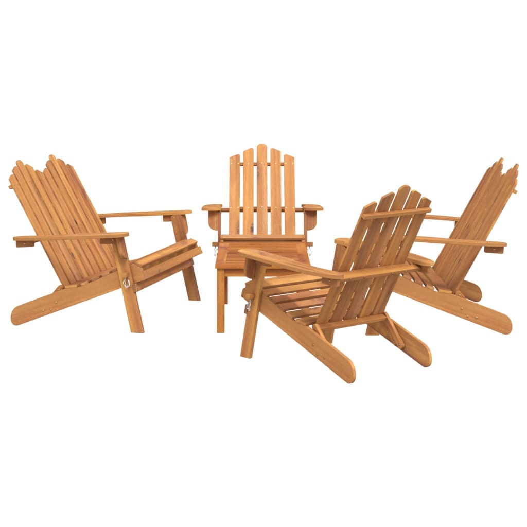 5 piece Garden Lounge Set Adirondack Solid Wood Acacia