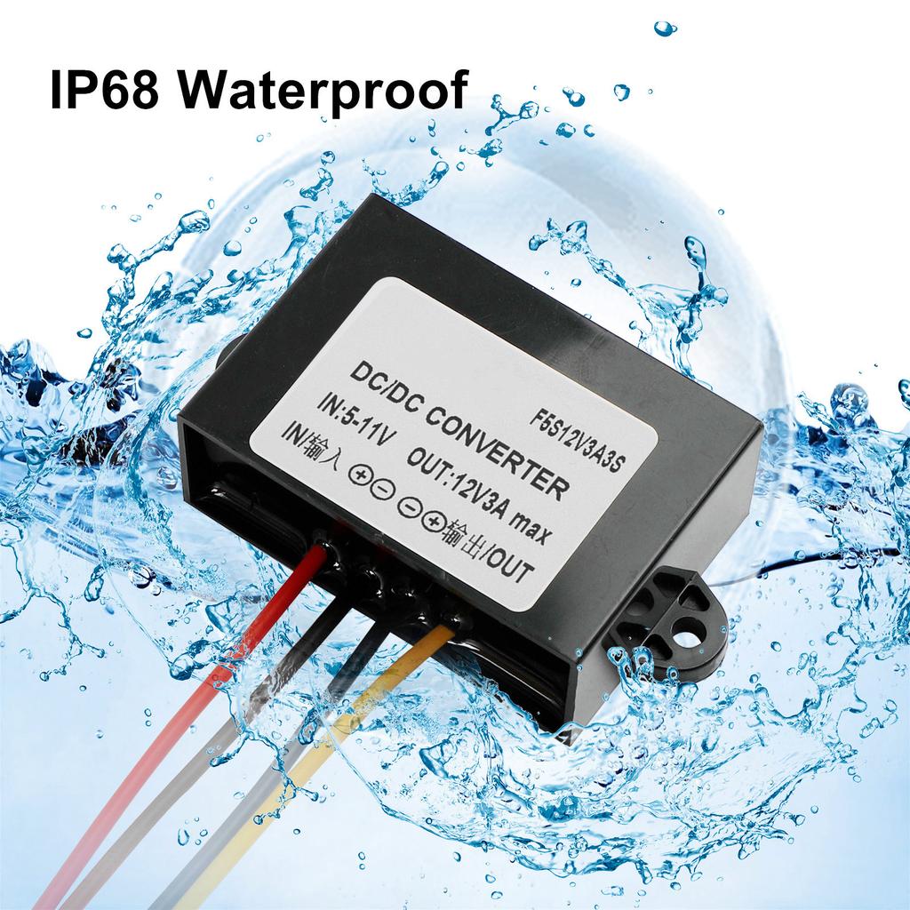 Waterproof DC-DC Boost Step-Up Converter 3A 6V To 12V Car Power Supply Module