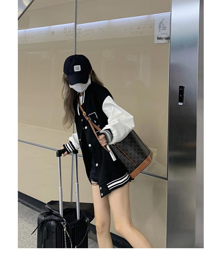 Women's Retro Baseball Jacket - Stylish Oversized Outerwear for Early Spring/Fall and Winter Sportswear 2026