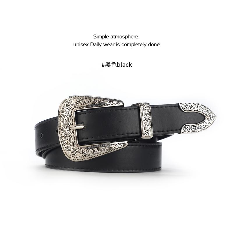 Une ceinture polyvalente européenne-rétro pour hommes et femmes, ceinture décontractée à boucle 100cm