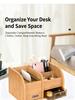 Multifunktionale Holz-Taschentücherbox, Schreibtisch-Organizer für Fernbedienungen mit Schublade & Handyhalter für das Homeoffice
