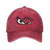 No Fear No Fear And Eyes Print Washed Denim Cap Casual Baseball Caps Adjustable Hat Summer Unisex Baseball Hats