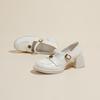Camellia retro thick heel Mary Jane women's 2025 spring and summer new light mouth high heel one word with small leather shoes single shoes