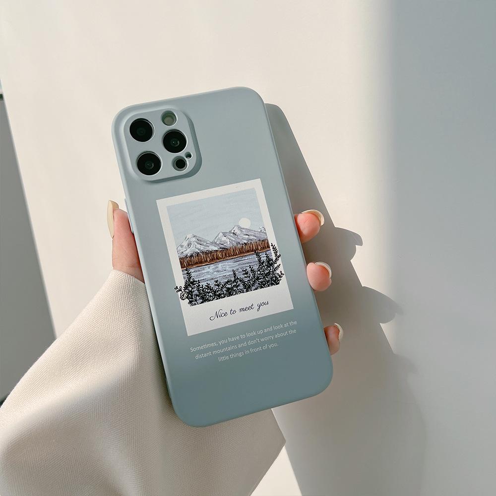 Art Oil Painting Snow Mountain Case for iPhone 16 iPhone 17 iPhone 17 Pro Max