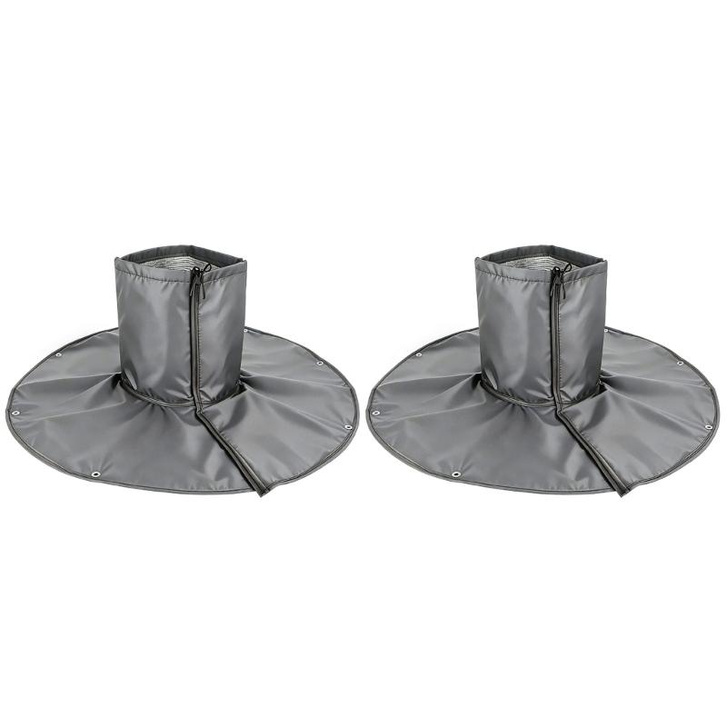 2-Pack Tree Root Winter Covers with Trunk Sleeves, Ground Flaps, Hook-and-Loop Fasteners, and Elastic Cords for Outdoor Use
