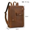 Retro Men'S Backpack Flip Cowhide School Bag 17 Inch Crazy Horse Leather Three-Dimensional Backpack Cowhide Casual Travel Bag
