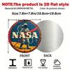 Vintage Tin Sign 2D Flat Astronaut Space Exploration Commemorative Badge Space Tech Display