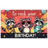 Rock N Roll Banner Lively Theme Animal Birthday Decor Raccoon Birthday Banner Star Decoration Music Event Banner For Kids