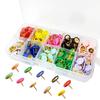 100pcs Round Head Thumbtacks Roundness Plastic and Metal Flat Thumb Tacks for Offi School Supplies