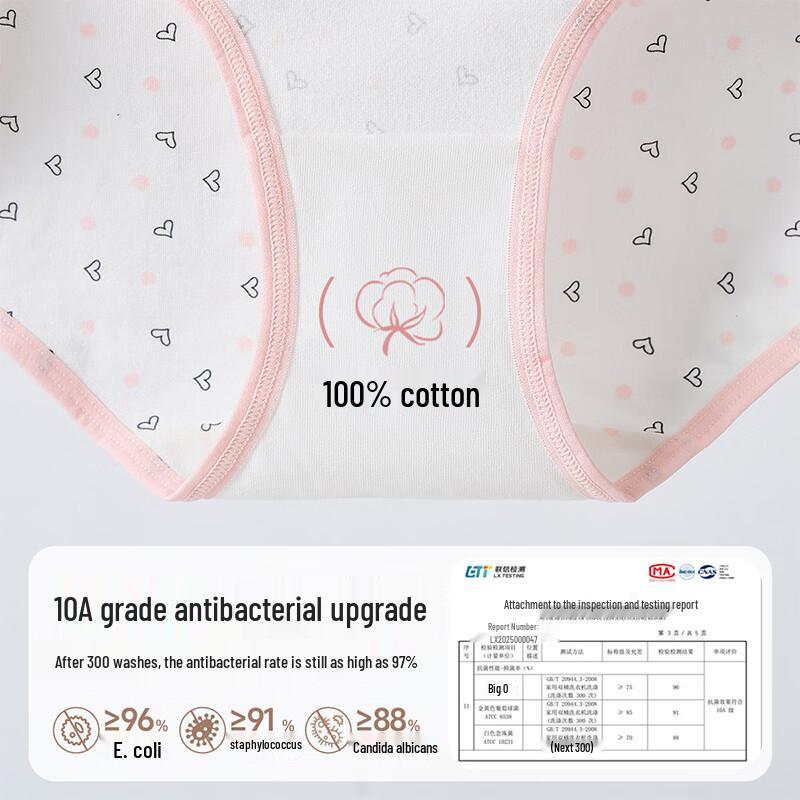 Lady Urban 2025 Cotton Antibacterial Athletic Briefs (4-Pack)